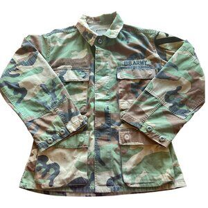Vintage US Army Camo Utilitarian Military Short Jacket XS